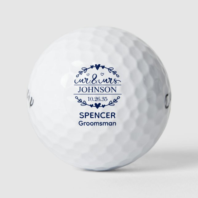 Herr und Frau Trauzeuge  Golfball (Vorderseite)