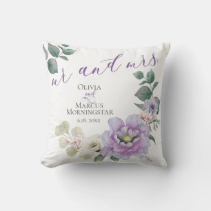 Herr und Frau Watercolor Lavender Pfingstrose Flor Kissen