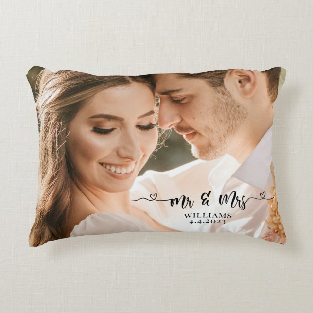 Herr und Frau Wedding Couple Pillow Dekokissen (Vorderseite)