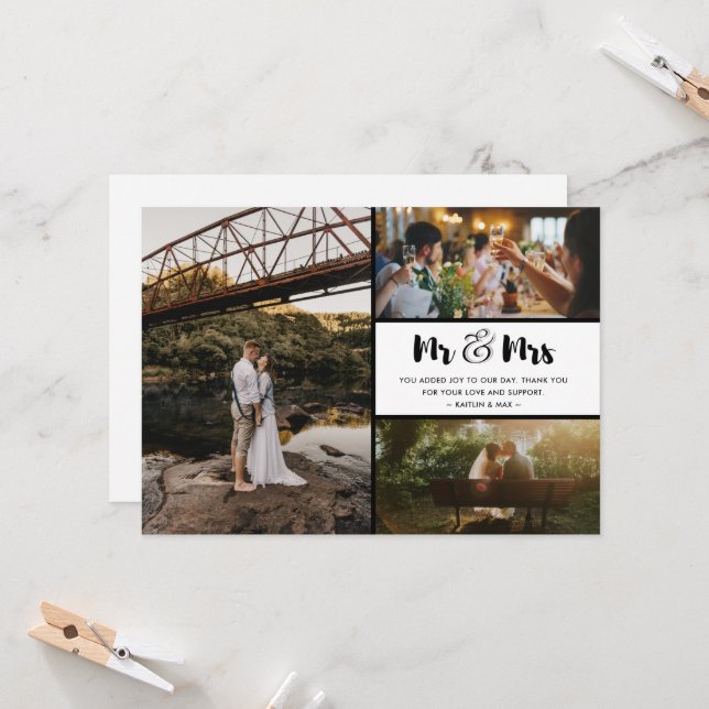 Herr und Frau Wedding danken Ihnen für Foto Collag (Vorderseite/Rückseite Beispiel)