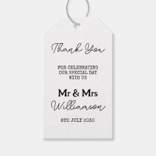 Herr und Frau Wedding danken Ihnen Schwarz und Wei Geschenkanhänger