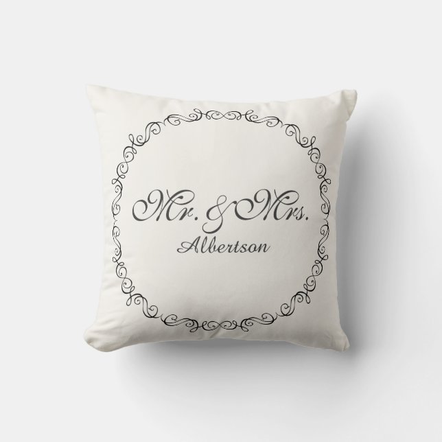 Herr und Frau Wedding Pillow Kissen (Vorderseite)