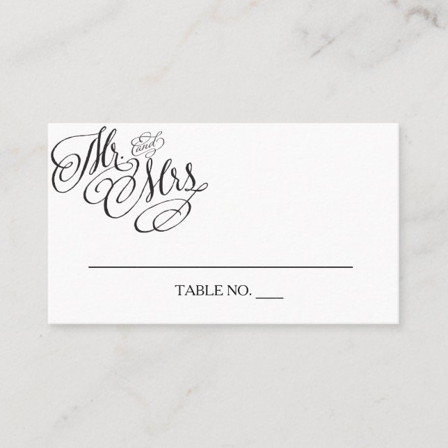 Herr und Frau Wedding Placecards Platzkarte (Vorderseite)
