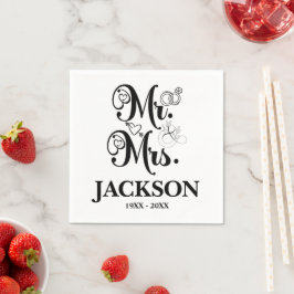 Herr und Frau Wedding Reception Serviette