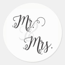 Herr und Frau Wedding Stickers - Schwarz und Weiß