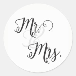 Herr und Frau Wedding Stickers - Schwarz und Weiß