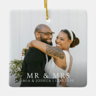 Herr und Frau Weihnachtsfoto Keramikornament