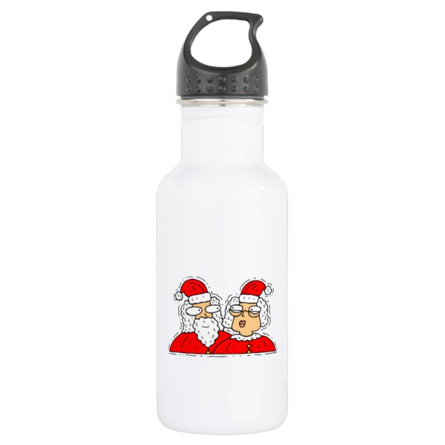Herr und Frau Weihnachtsmann Edelstahlflasche (Vorderseite)