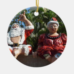 Herr und Frau Weihnachtsmann Keramik Ornament