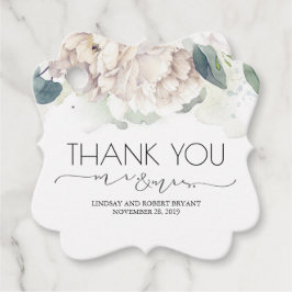Herr und Frau White Floral Vielen Dank Geschenkanhänger