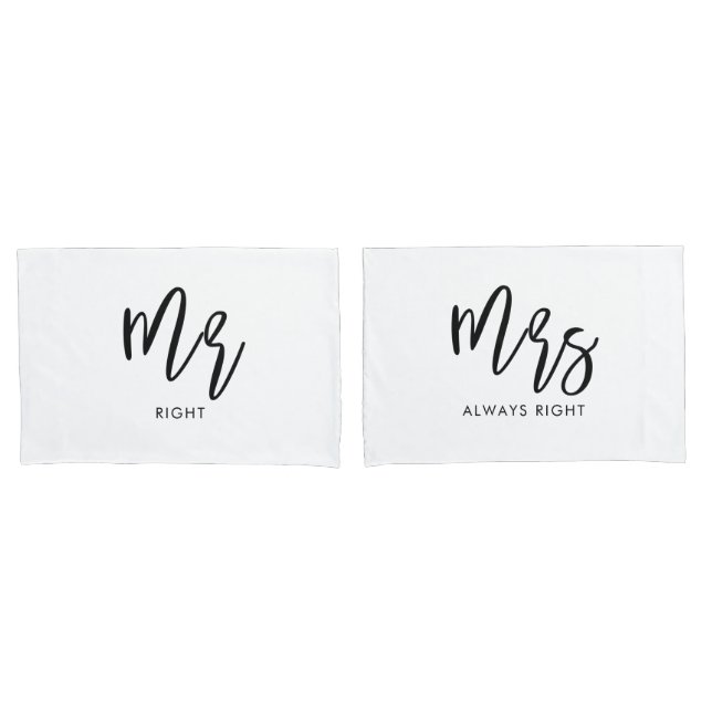 Herr und Frau Wifey und Hubby Couple Pillowcases Kissenbezug (Vorderseite-Set)
