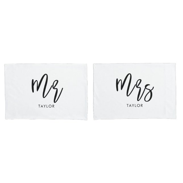 Herr und Frau Wifey und Hubby Couple Pillowcases Kissenbezug (Vorderseite-Set)
