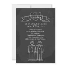 Herr und Herr Doodle Chalkboard Gay Wedding