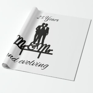 Herr und Herr Geschenkpapier weiß und schwarz