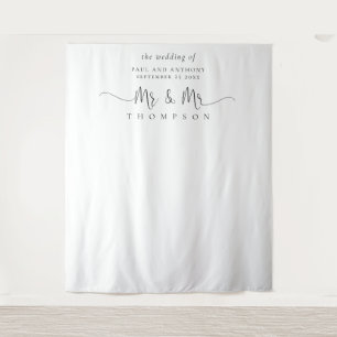 Herr und Herr Script Gay Hochzeit Foto Hintergrund Wandteppich