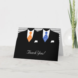 Herr und Herr zwei die Wedding Bräutigame danken Dankeskarte