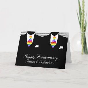 Herr und Herr, zweiter Hochzeitstag der Bräutigame Karte