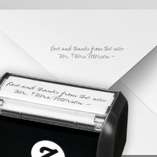 Herr und Mars Unterschrift Hochzeit danke Permastempel