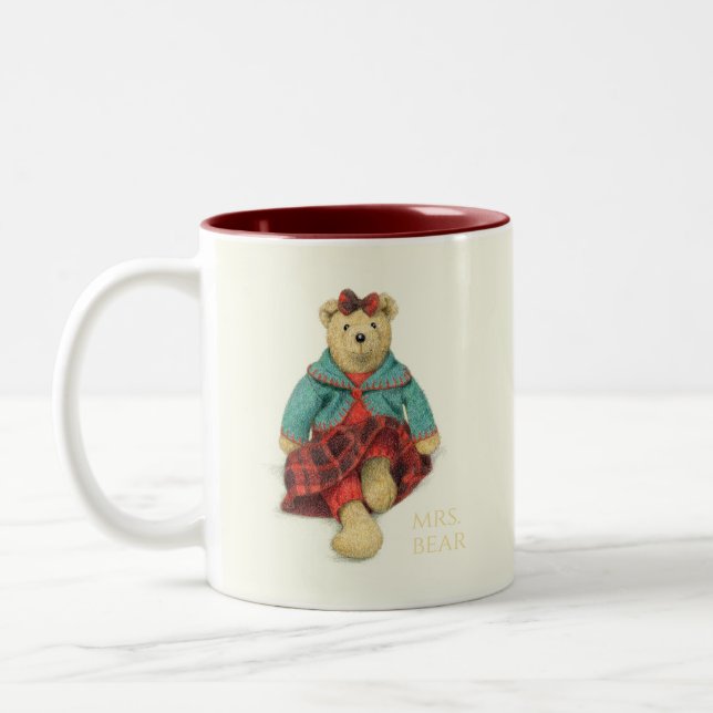 HERR und MRS. BEAR Maroon Zwei-Tone-Tasse Zweifarbige Tasse (Links)