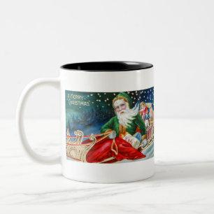 Herr Weihnachten   Vintager Weihnachtsmann Zweifarbige Tasse