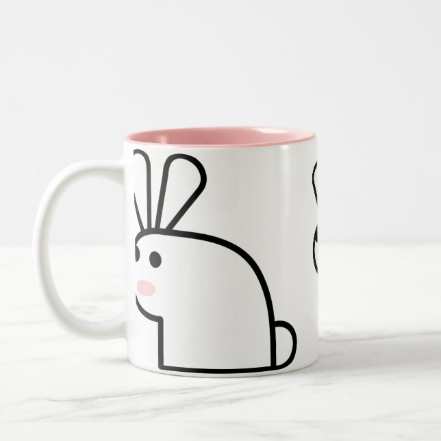 Herr White Wabbit Mug Zweifarbige Tasse (Links)