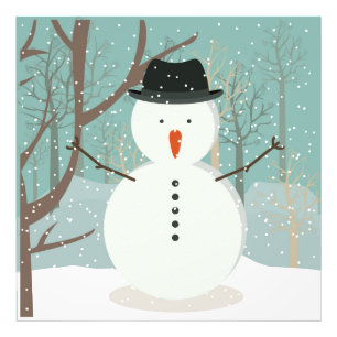 Herr Winter Snowman Fotodruck