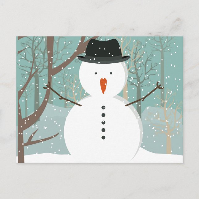 Herr Winter Snowman Postcard Postkarte (Vorderseite)