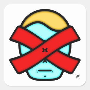 Herr X - Anonyme mysteriöse Person v1 Square Stick Quadratischer Aufkleber