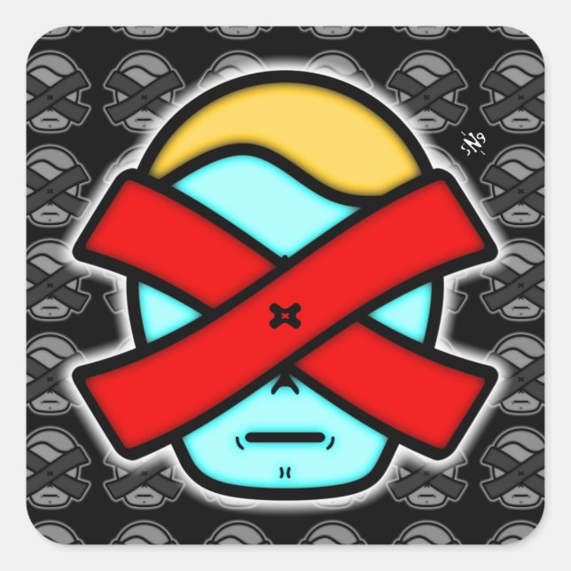 Herr X - Anonyme mysteriöse Person v2.1 Square St Quadratischer Aufkleber (Vorderseite)