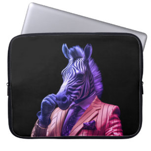 Herr Zebra auf einer 15" Neoprene Laptop-Elektroni Laptopschutzhülle