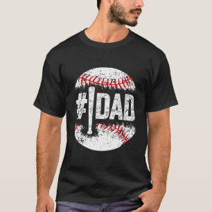 Herren 1 Vater Baseball Nummer Eins Daddy Sohn Bas T-Shirt