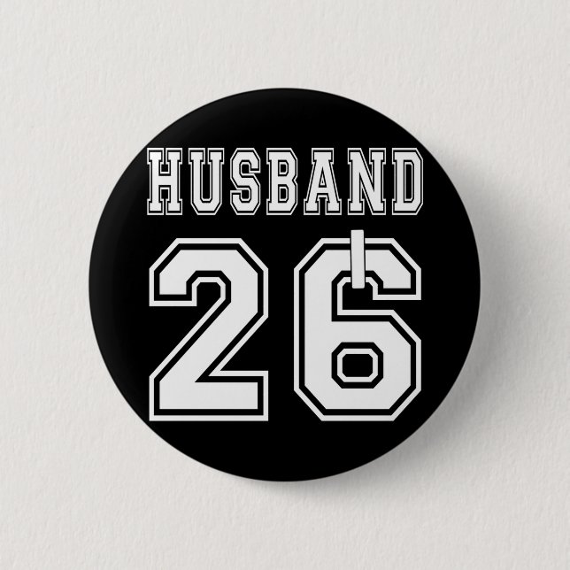 Herren 2026 Ehemann Ehefrau passende Verlobungsfei Button (Vorderseite)