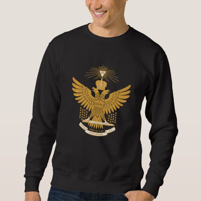Herren 33. Grad Schottischer Ritus Flügel hoch Fa Sweatshirt (Vorderseite)