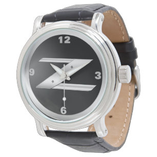 Herren 350Z schwarze Lederuhr Armbanduhr