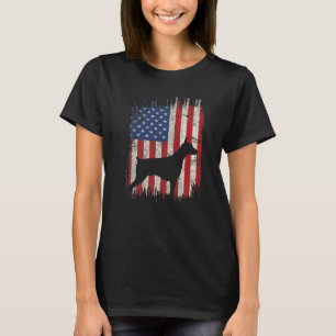 Herren 4. Juli Dobermann Amerikanische Flagge Patr T-Shirt