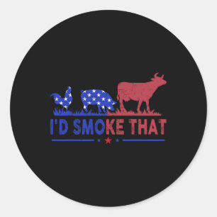 Herren 4. Juli Ich Würde Dieses Bbq-Shirt Usa-Flag Runder Aufkleber