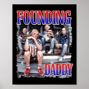 Herren 4. Juli-Shirt Founding Daddy George Washi Poster