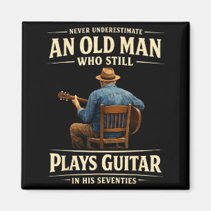 Herren 70. Geburtstag Akustikgitarre Spieler vinta Magnet