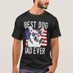 Herren Amerikanische Flagge Bester Hund Papa Ever T-Shirt