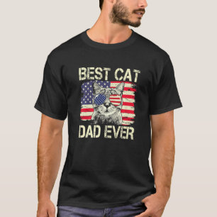 Herren Amerikanische Flagge Bester Katzenvater All T-Shirt