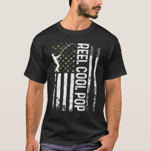 Herren Amerikanische Flagge Reel Cool Pop Für Papa T-Shirt