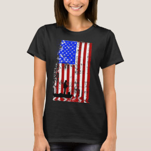 Herren Angeln amerikanische Flagge _ USA Fischerbo T-Shirt
