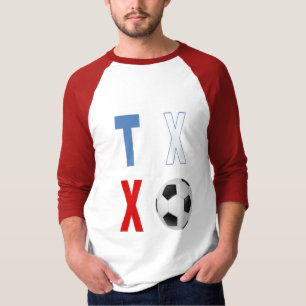 Herren Ärmel Raglan T-Shirt weiß rot TEXAS  SPORT
