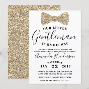 Herren-Baby-Shower-Einladung, Faux-Gold Einladung