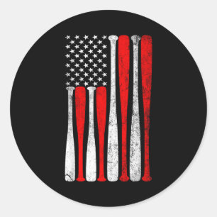 Herren Baseball USA Flagge Baseball Fan Baseball V Runder Aufkleber