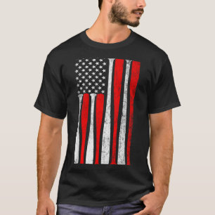Herren Baseball USA Flagge Baseball Fan Baseball V T-Shirt
