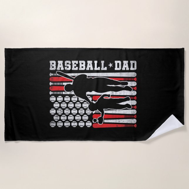 Herren Baseball-Vater-Shirt Trainer Schlagmann Pit Strandtuch (Vorderseite)