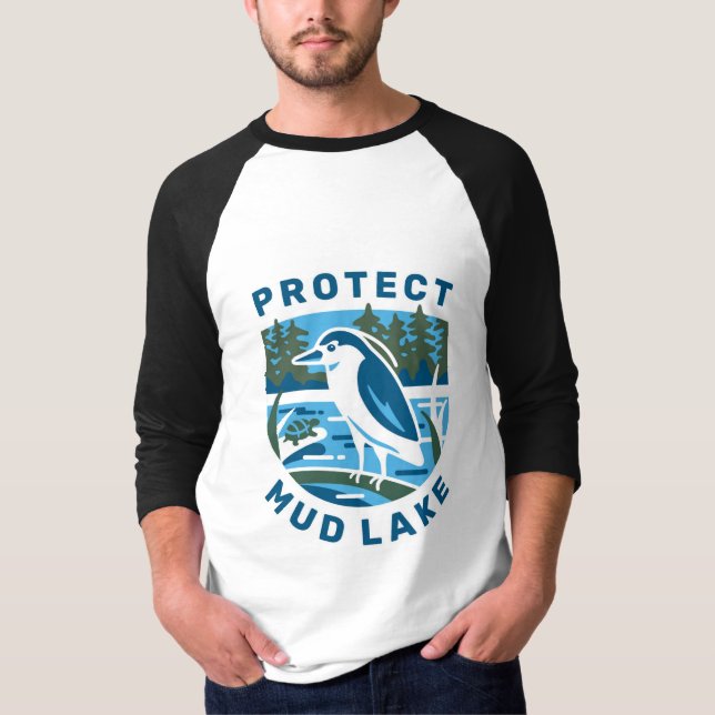Herren Basic 3/4 Sleeve Raglan T - Shirt blaues Lo (Vorderseite)