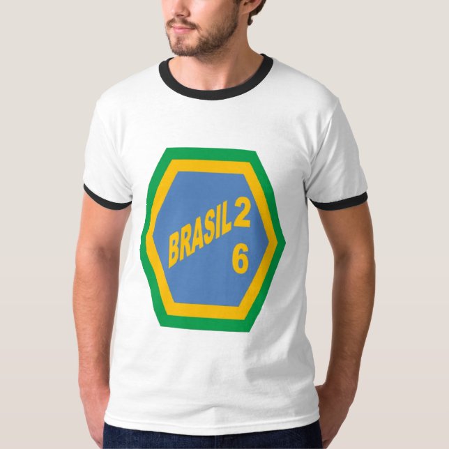 Herren Basic Ringer T-Shirt BRASIL 26 (Vorderseite)