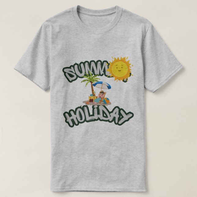 Herren Basic T-Shirt Sommerferien (Design vorne)